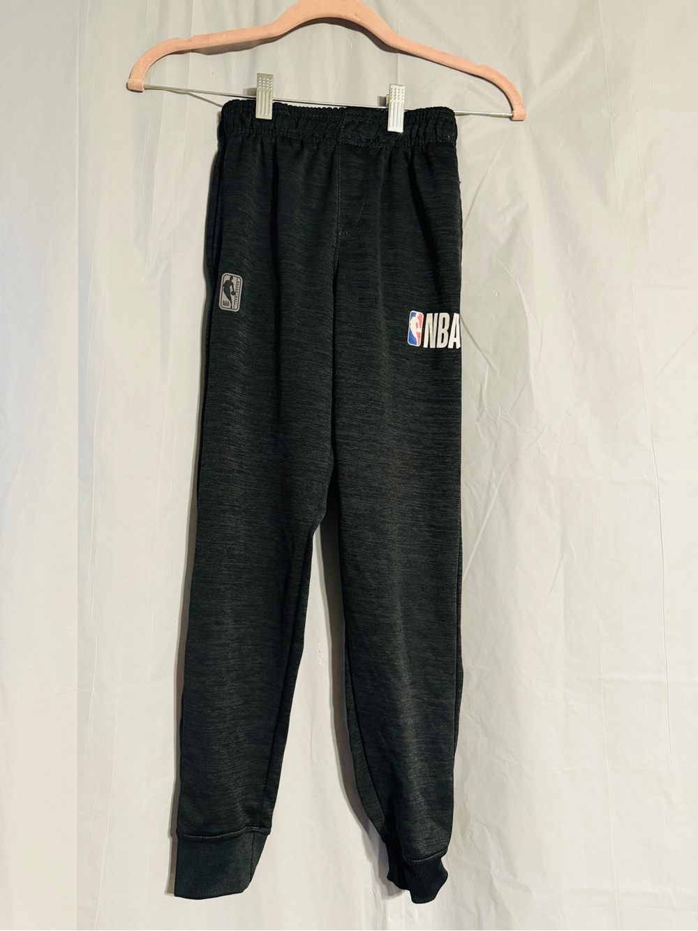 NBA Boys Jogger Sweatpants Size 10-12 Black Charcoal Basketball Logo